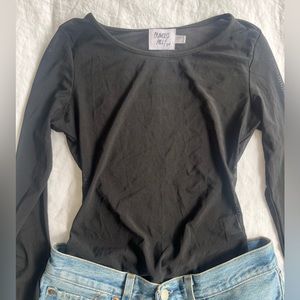 Black Sheer Long sleeve Top